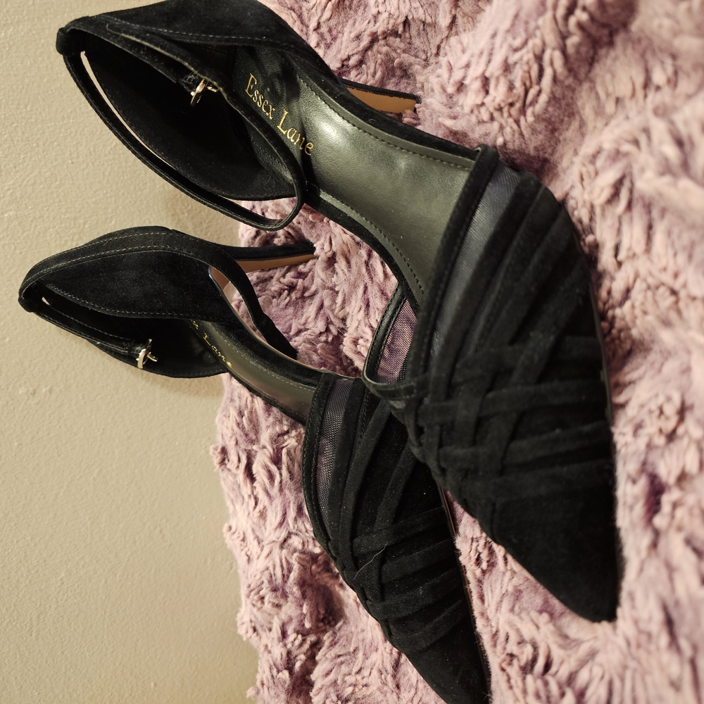 Black Strappy Slingback Heels